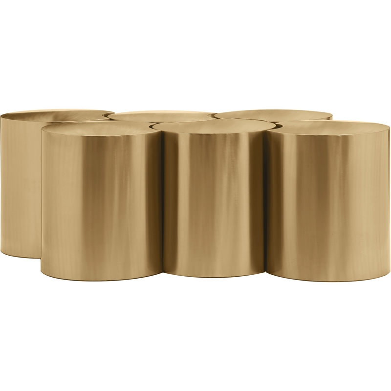 Meridian Furniture Dimple 6 Piece Gold Iron Metal Coffee Table