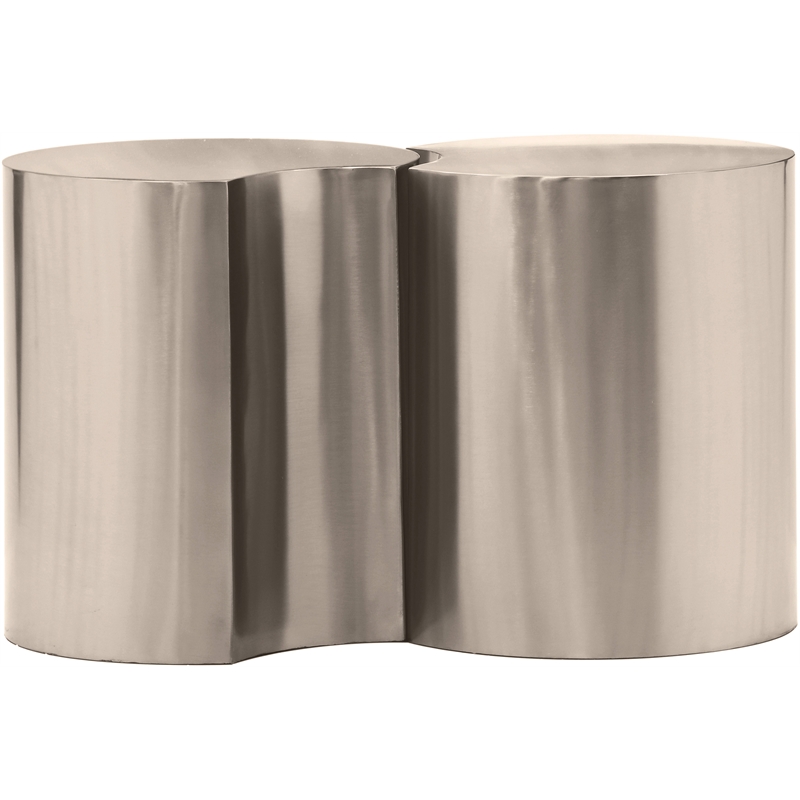 Meridian Furniture Dimple 2 Piece Silver Iron Metal End Table