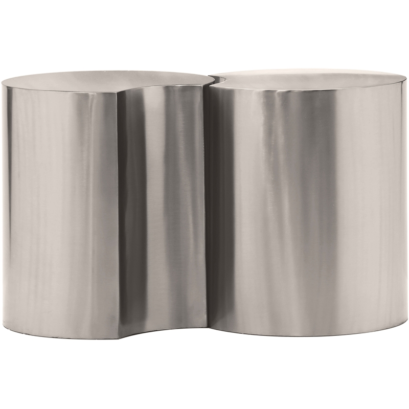 Meridian Furniture Dimple 2 Piece Silver Iron Metal End Table