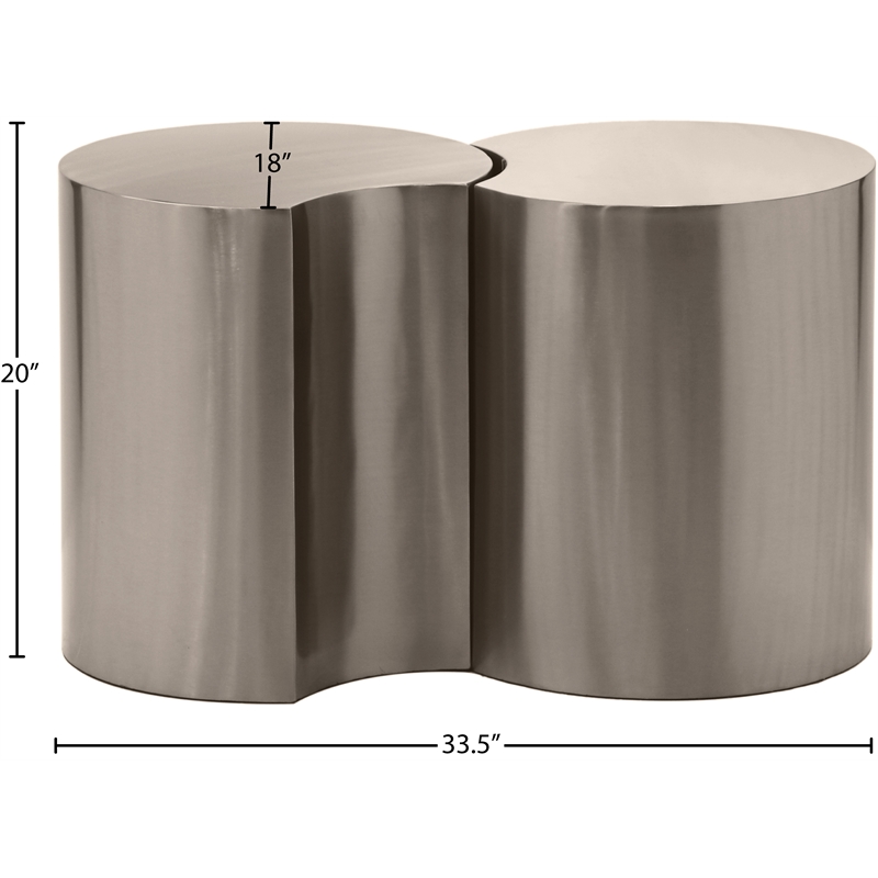 Meridian Furniture Dimple 2 Piece Silver Iron Metal End Table