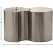 Meridian Furniture Dimple 2 Piece Silver Iron Metal End Table