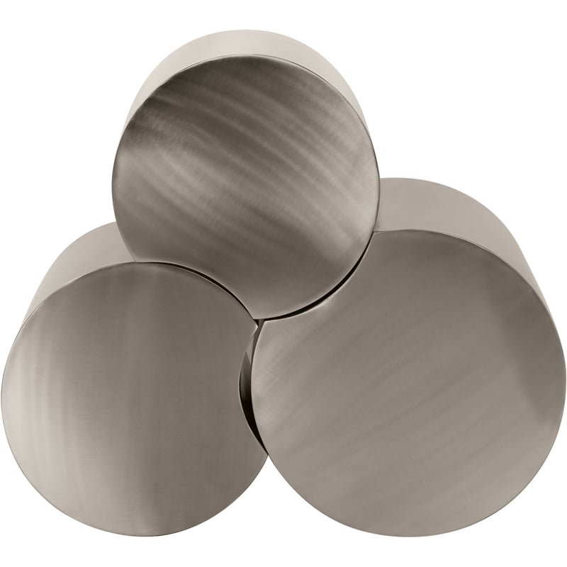 Meridian Furniture Dimple 3 Piece Silver Iron Metal Coffee Table