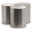 Meridian Furniture Dimple 3 Piece Silver Iron Metal Coffee Table