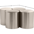 Meridian Furniture Dimple 4 Piece Silver Iron Metal Coffee Table