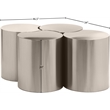 Meridian Furniture Dimple 4 Piece Silver Iron Metal Coffee Table