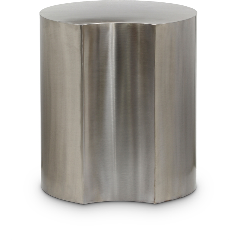 Meridian Furniture Dimple Silver Iron Metal End Table