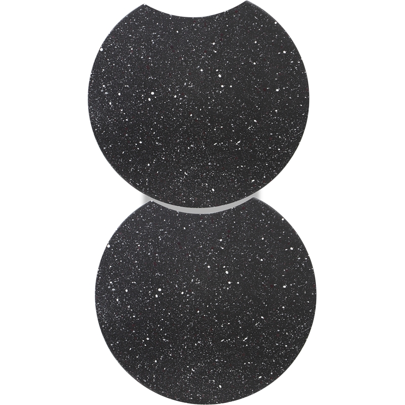 Meridian Furniture Dimple 2 Piece Black Terrazzo Pattern Iron Metal End Table
