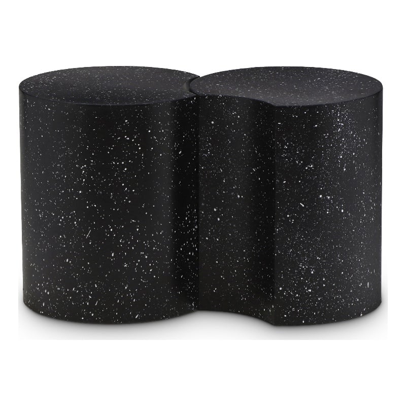 Meridian Furniture Dimple 2 Piece Black Terrazzo Pattern Iron Metal End Table