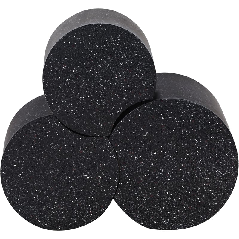 Meridian Furniture Dimple 3 Piece Black Terrazzo Pattern Iron Metal End Table