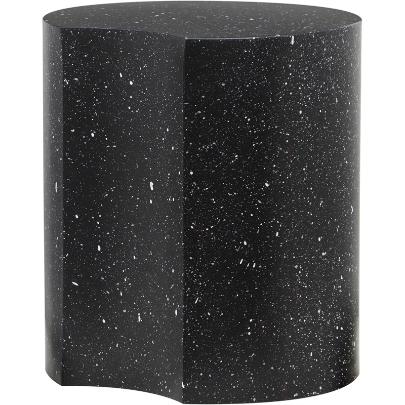 Meridian Furniture Dimple Black Terrazzo Pattern Iron Metal End Table