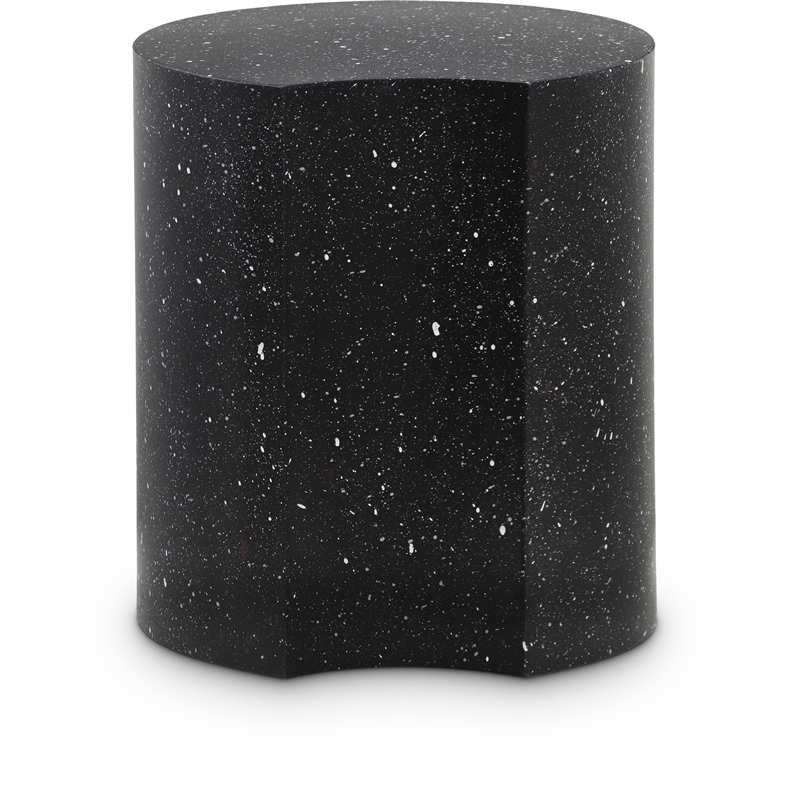 Meridian Furniture Dimple Black Terrazzo Pattern Iron Metal End Table