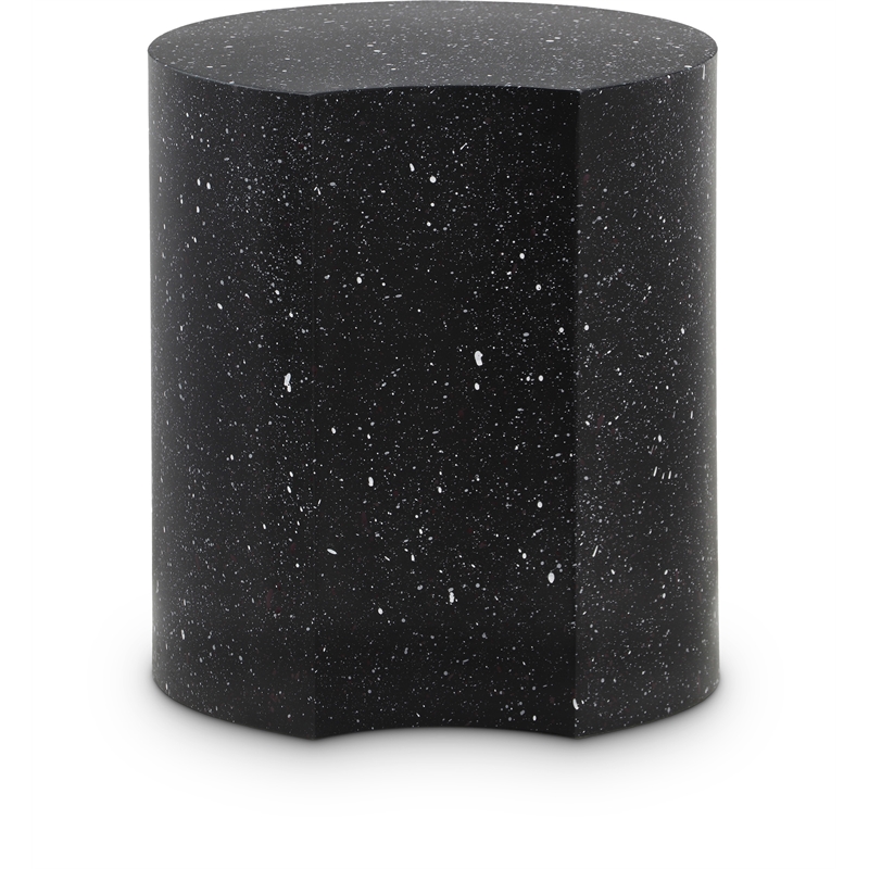 Meridian Furniture Dimple Black Terrazzo Pattern Iron Metal End Table