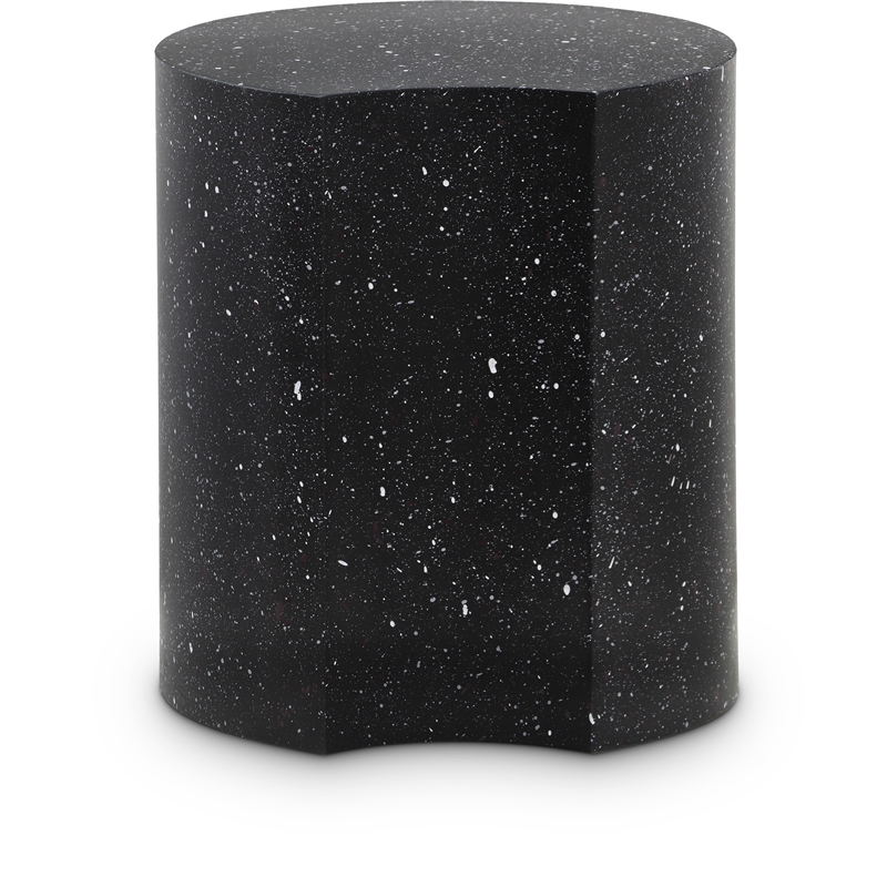 Meridian Furniture Dimple Black Terrazzo Pattern Iron Metal End Table