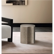 Meridian Furniture Dimple Taupe Terrazzo Pattern Iron Metal End Table