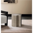 Meridian Furniture Dimple Taupe Terrazzo Pattern Iron Metal End Table