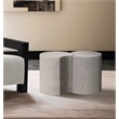Meridian Furniture Dimple 2 Piece White Terrazzo Pattern Iron Metal End Table