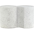 Meridian Furniture Dimple 2 Piece White Terrazzo Pattern Iron Metal End Table