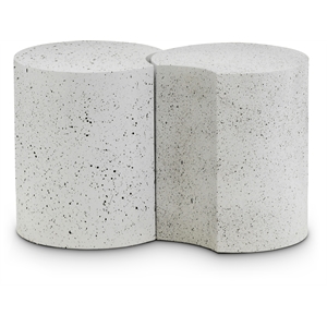 Meridian Furniture Dimple 2 Piece White Terrazzo Pattern Iron Metal End Table