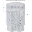 Meridian Furniture Dimple 2 Piece White Terrazzo Pattern Iron Metal End Table