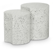 Meridian Furniture Dimple 2 Piece White Terrazzo Pattern Iron Metal End Table