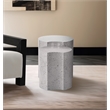 Meridian Furniture Dimple 2 Piece White Terrazzo Pattern Iron Metal End Table