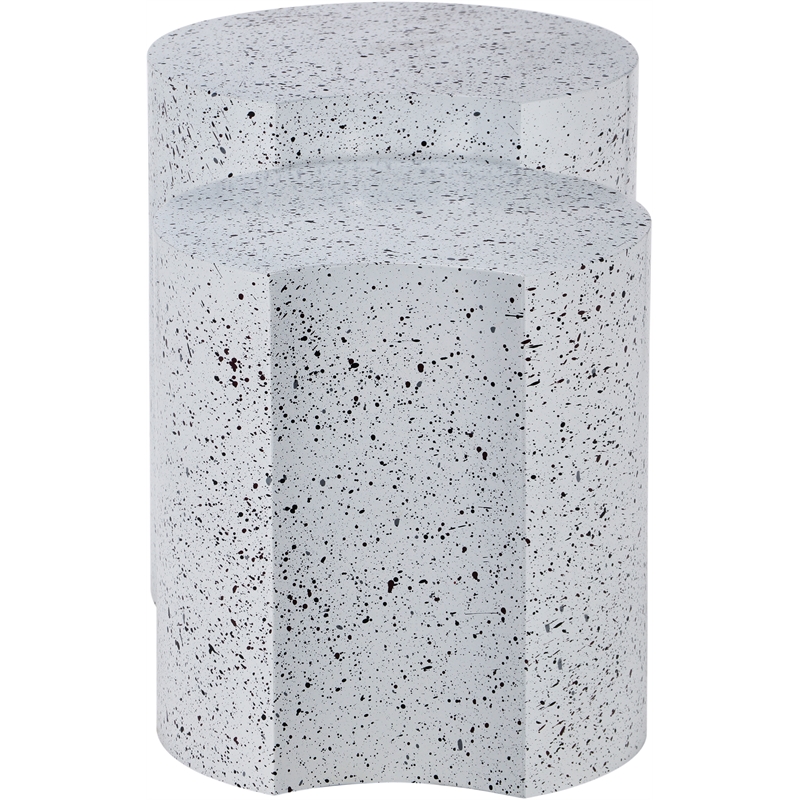 Meridian Furniture Dimple 2 Piece White Terrazzo Pattern Iron Metal End Table
