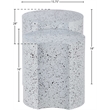 Meridian Furniture Dimple 2 Piece White Terrazzo Pattern Iron Metal End Table