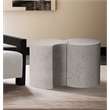 Meridian Furniture Dimple 2 Piece White Terrazzo Pattern Iron Metal End Table