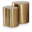 Meridian Furniture Dimple 2 Piece Gold Iron Metal End Table