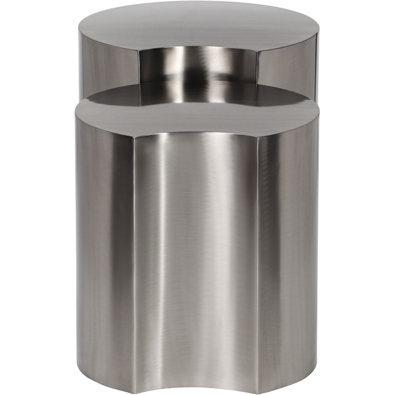 Meridian Furniture Dimple 2 Piece Silver Iron Metal End Table