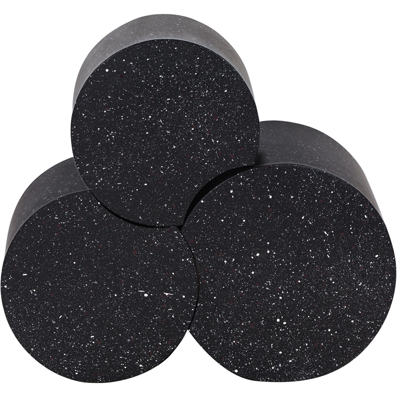 Meridian Furniture Dimple 3 Piece Black Terrazzo Pattern Iron Metal Coffee Table