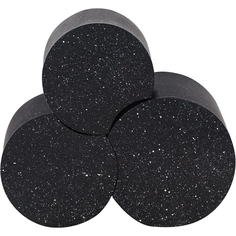Meridian Furniture Dimple 3 Piece Black Terrazzo Pattern Iron Metal Coffee Table