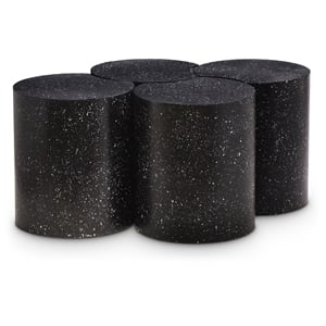 Meridian Furniture Dimple 4 Piece Black Terrazzo Pattern Iron Metal Coffee Table
