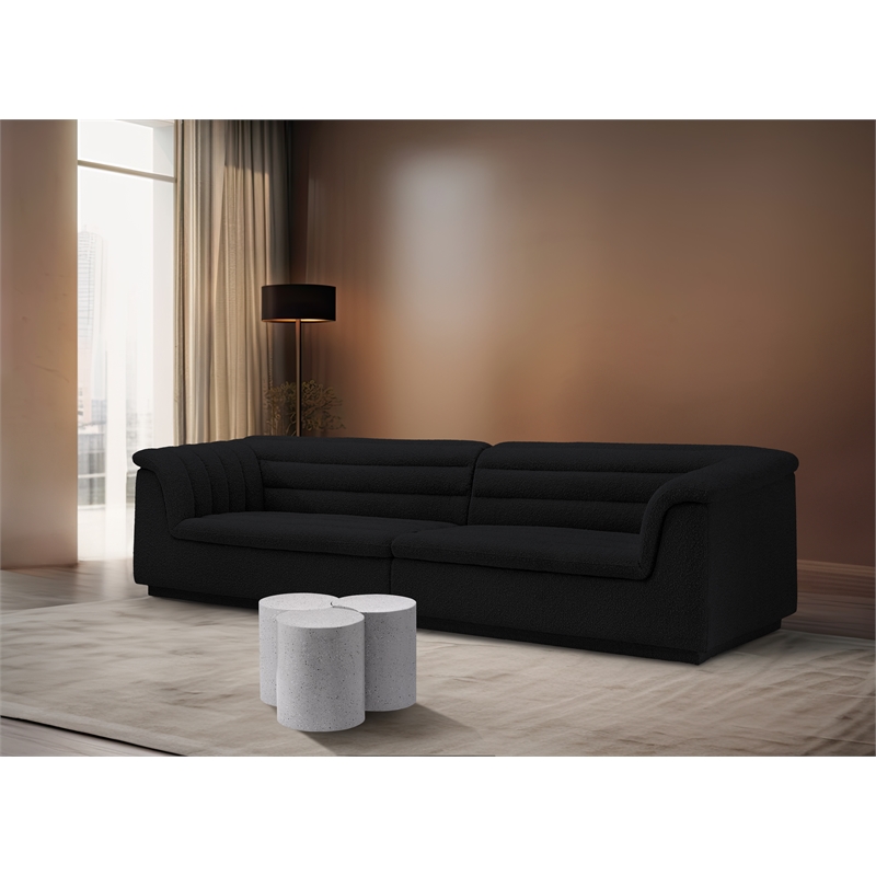 Meridian Furniture Dimple 3 Piece White Terrazzo Pattern Iron Metal Coffee Table