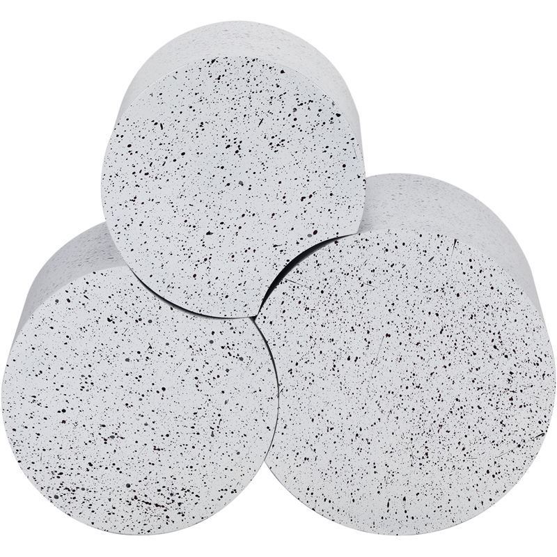 Meridian Furniture Dimple 3 Piece White Terrazzo Pattern Iron Metal Coffee Table