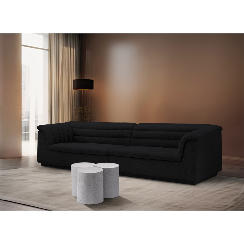 Meridian Furniture Dimple 3 Piece White Terrazzo Pattern Iron Metal Coffee Table