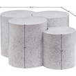 Meridian Furniture Dimple 4 Piece White Terrazzo Pattern Iron Metal Coffee Table