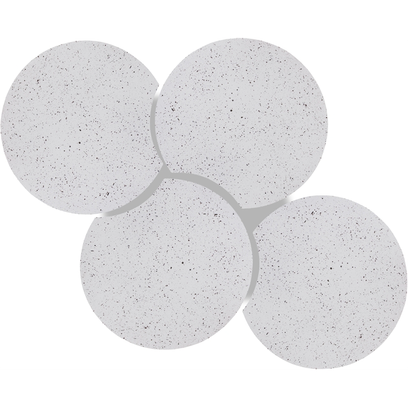 Meridian Furniture Dimple 4 Piece White Terrazzo Pattern Iron Metal Coffee Table