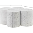 Meridian Furniture Dimple 4 Piece White Terrazzo Pattern Iron Metal Coffee Table
