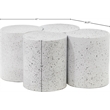 Meridian Furniture Dimple 4 Piece White Terrazzo Pattern Iron Metal Coffee Table