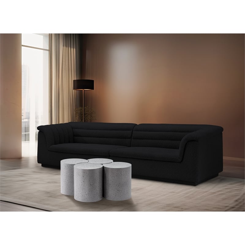 Meridian Furniture Dimple 4 Piece White Terrazzo Pattern Iron Metal Coffee Table