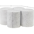 Meridian Furniture Dimple 4 Piece White Terrazzo Pattern Iron Metal Coffee Table