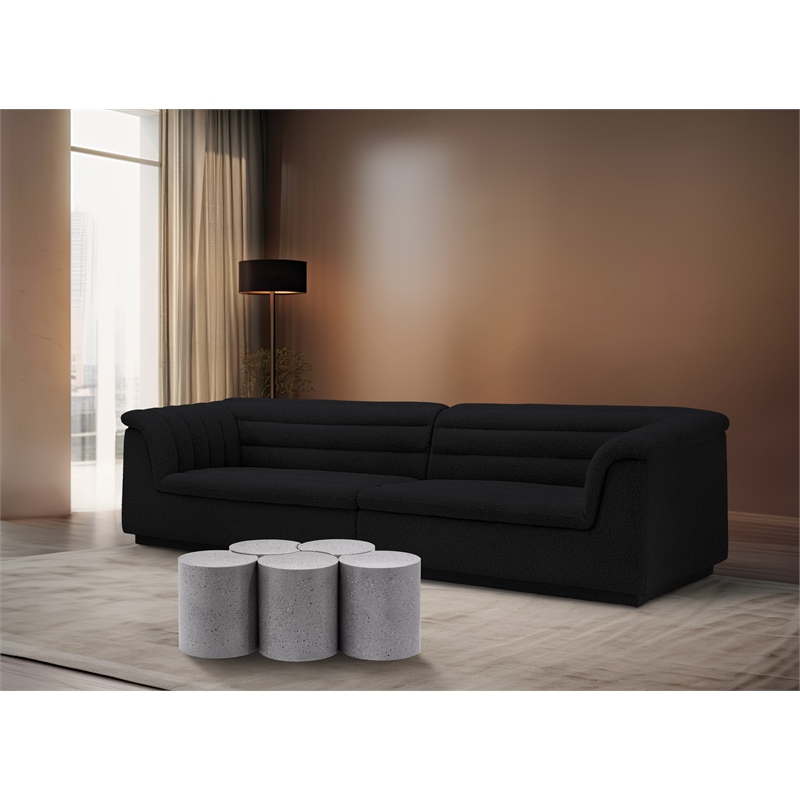 Meridian Furniture Dimple 5 Piece White Terrazzo Pattern Iron Metal Coffee Table