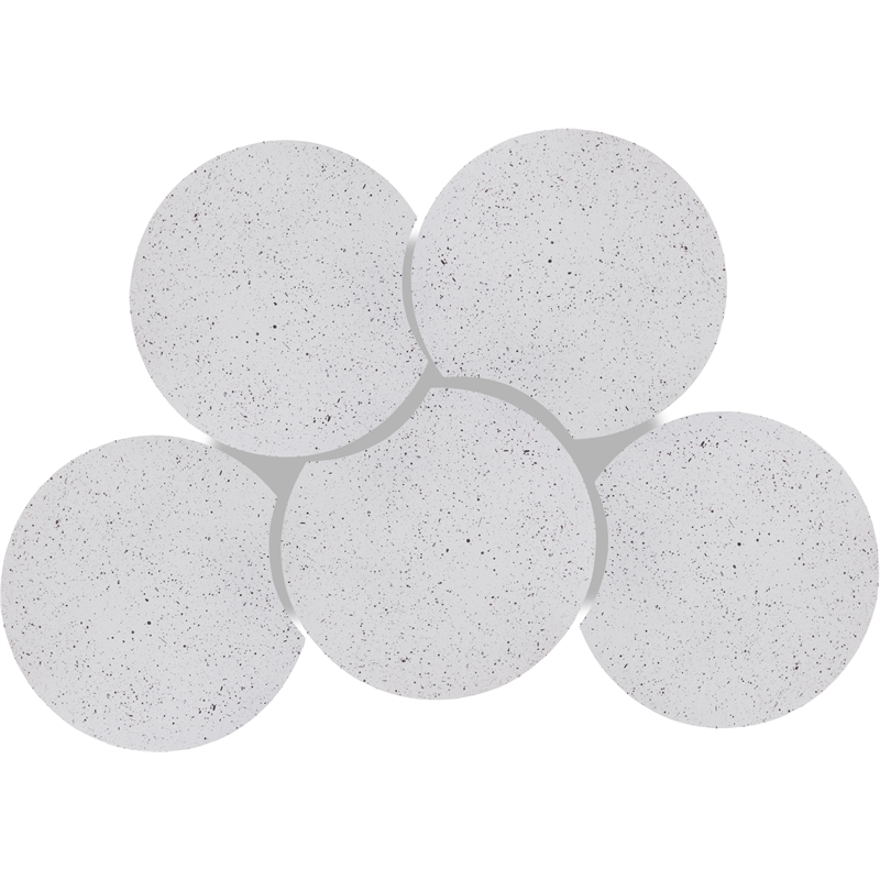 Meridian Furniture Dimple 5 Piece White Terrazzo Pattern Iron Metal Coffee Table
