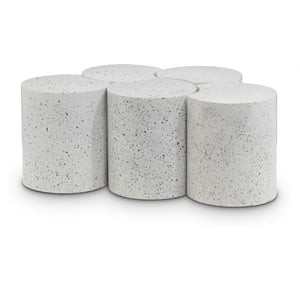 Meridian Furniture Dimple 5 Piece White Terrazzo Pattern Iron Metal Coffee Table