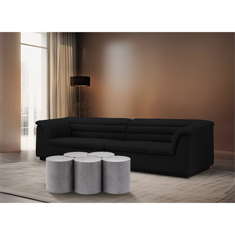 Meridian Furniture Dimple 5 Piece White Terrazzo Pattern Iron Metal Coffee Table