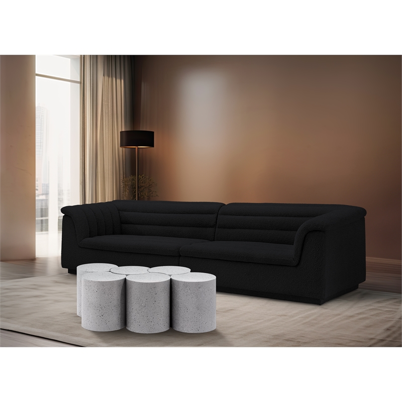 Meridian Furniture Dimple 6 Piece White Terrazzo Pattern Iron Metal Coffee Table