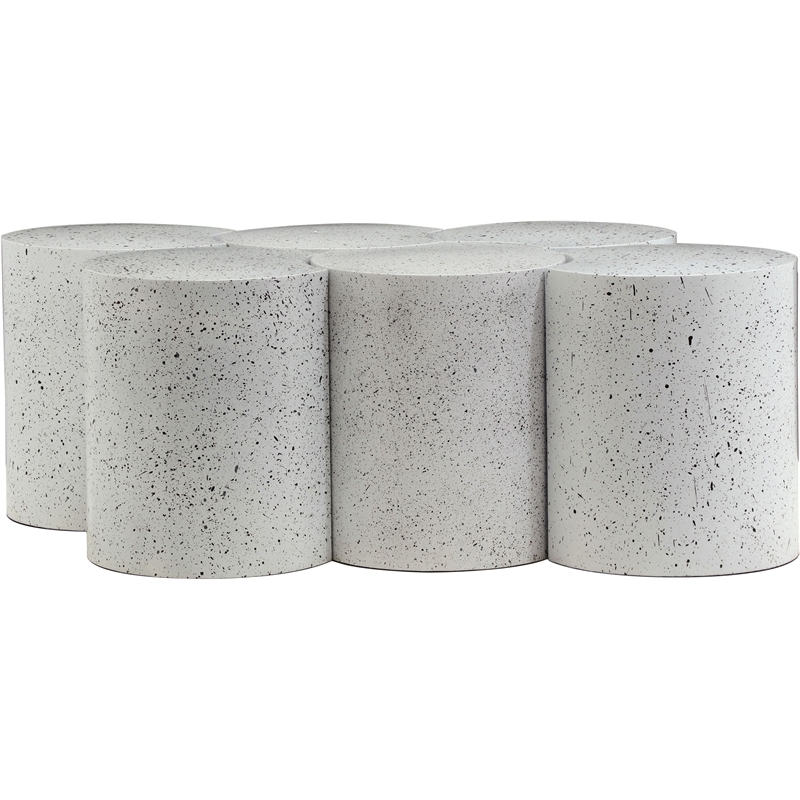 Meridian Furniture Dimple 6 Piece White Terrazzo Pattern Iron Metal Coffee Table