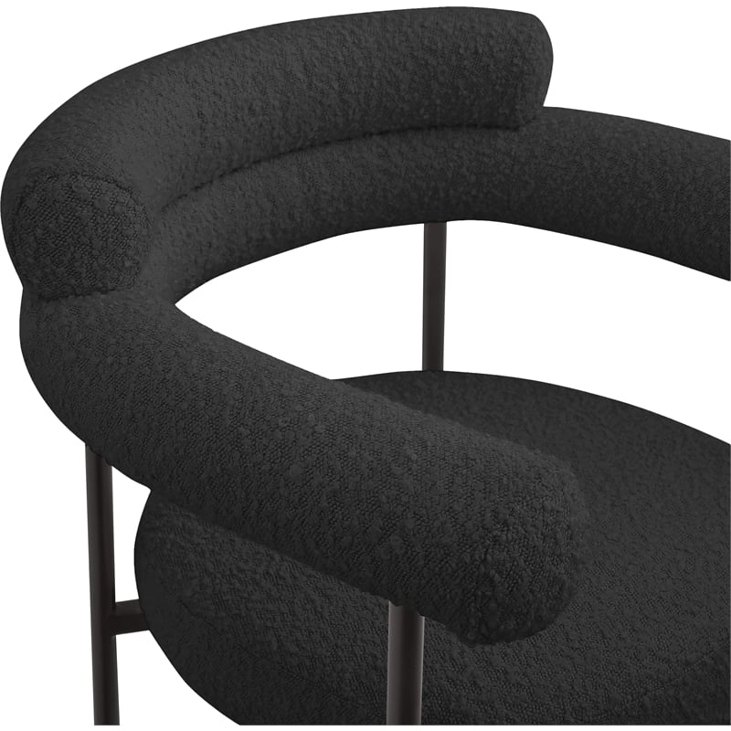 Meridian Furniture Blake Black Boucle Fabric Counter Stool (Set of 2)