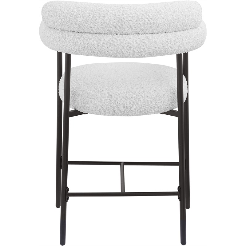 Meridian Furniture Blake Cream Boucle Fabric Counter Stool (Set of 2)